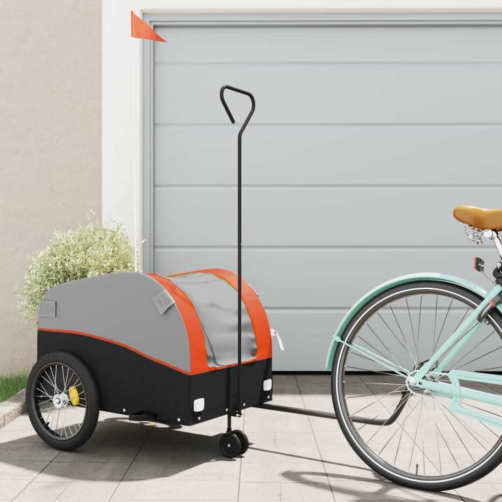 Bike Trailer Black and Orange 99.2 lb Iron
