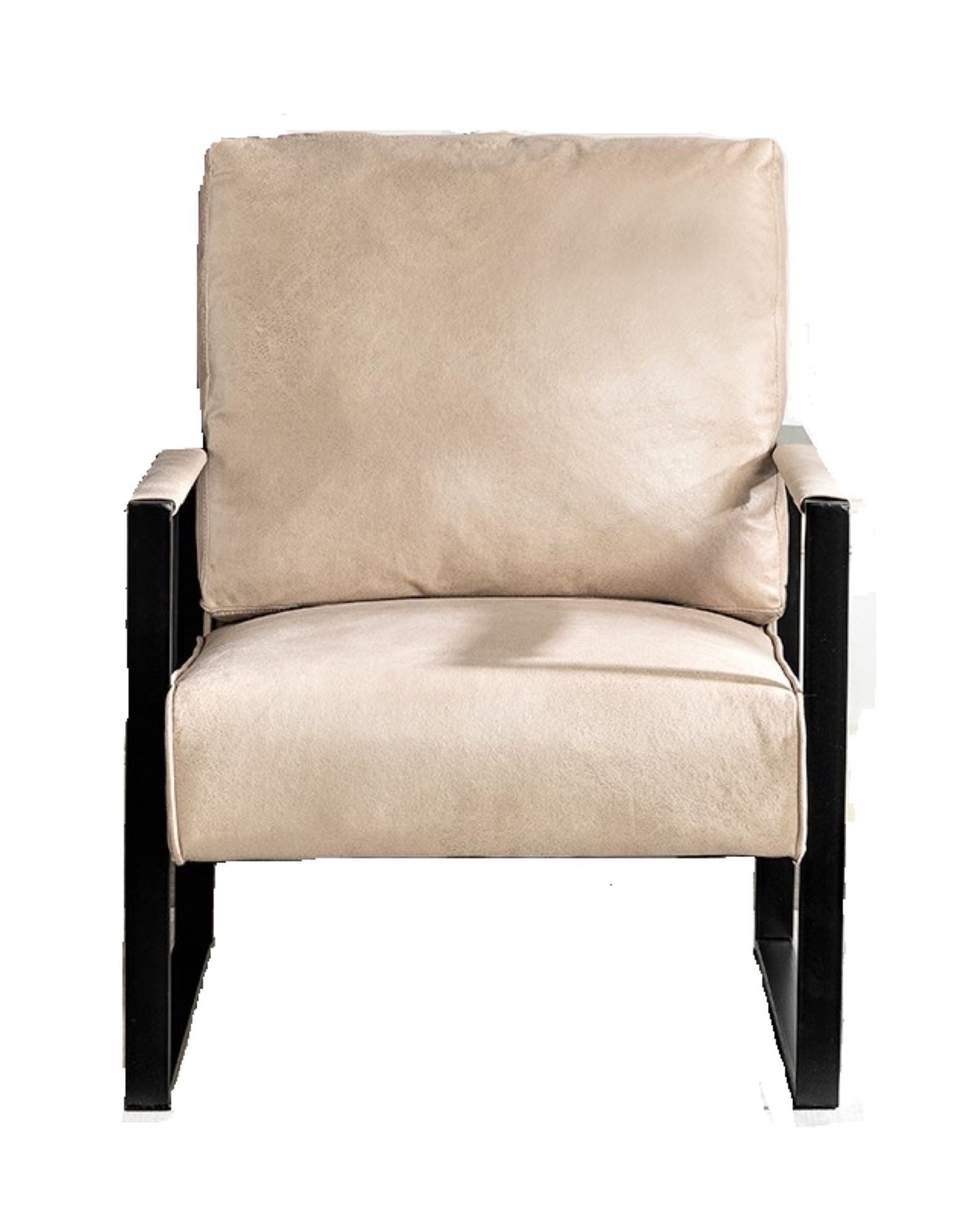 Direct Classic Mid Century Modern Accent Chair with Durable Square Metal Frame, Armchair for Living Room, Bedroom, Home Office in Spotted Microfiber Upholstery, Light Camel