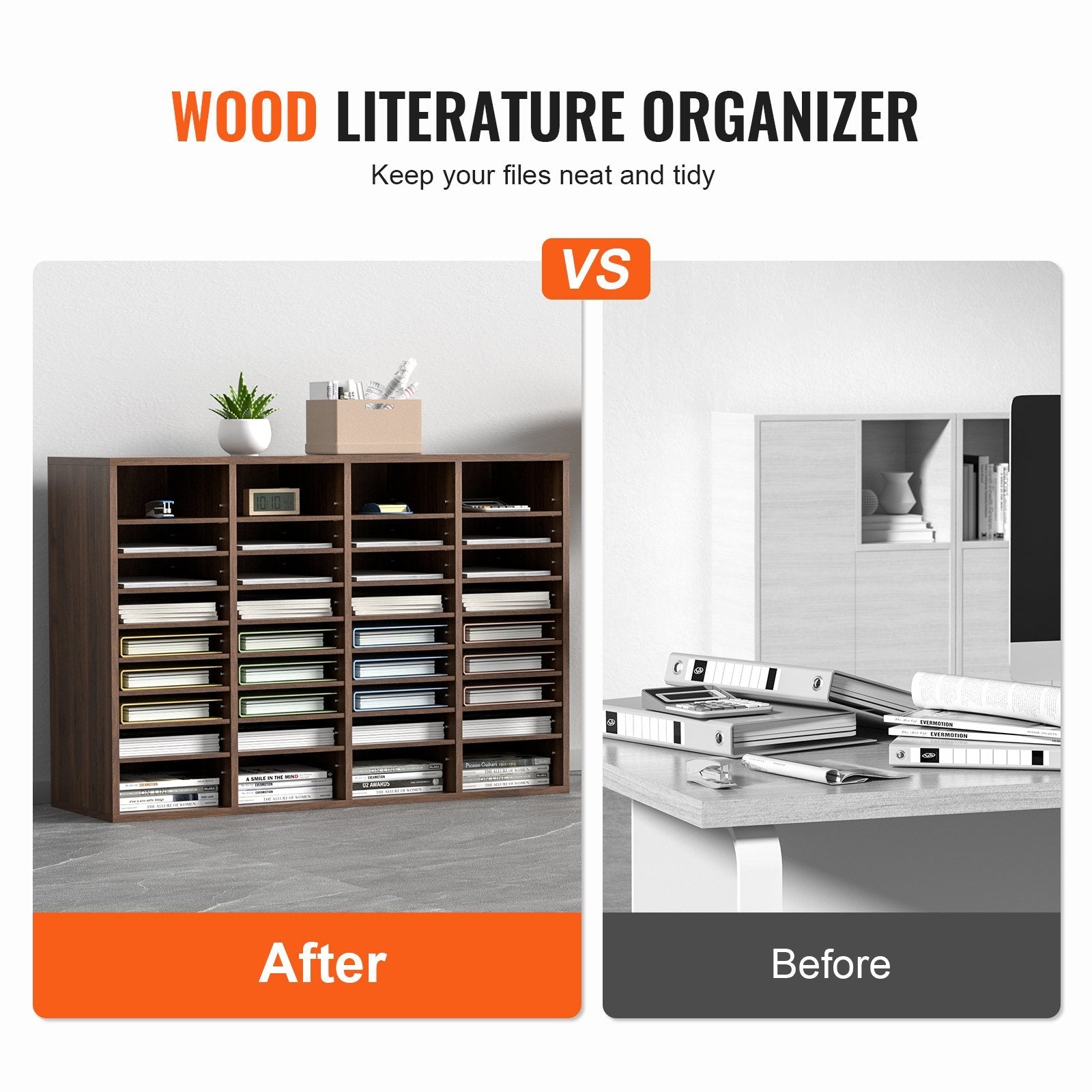 VEVOR Literature Organizers Certified Brown