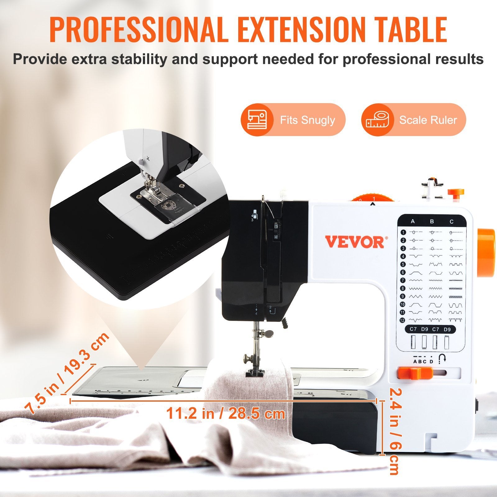 VEVOR Sewing Machine 38 Stitches Extension Table