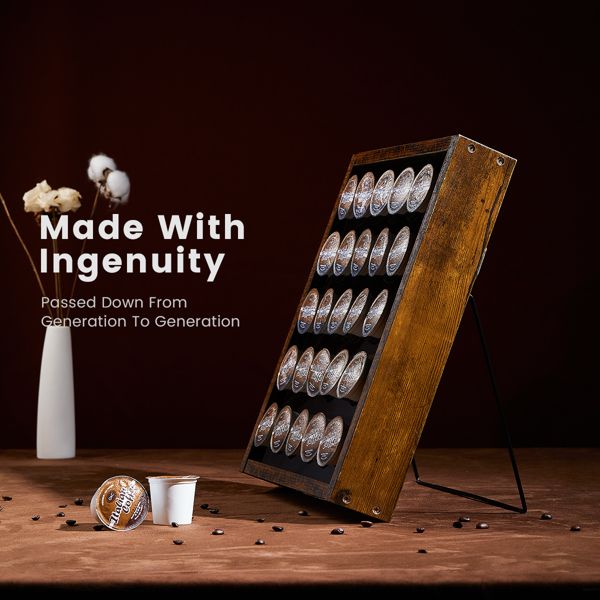 K Cup Holder, Kcup Coffee Pods Holder, Wooden K Cup Holders Holds 25 Pods, K Cup Storage Rack Made of Wood and Acrylic, for Coffee Bar Accessories Decor and Home