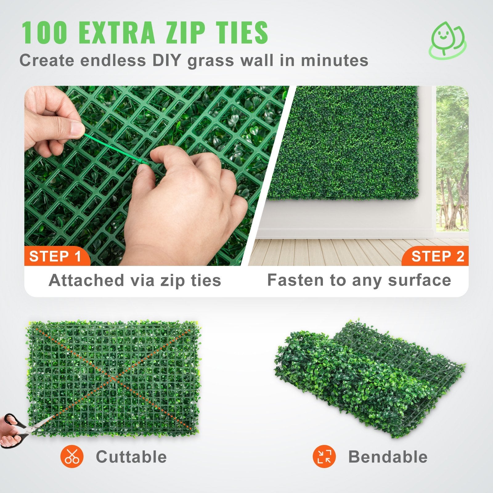 Grass Wall Panels for Garden Fence Backyard