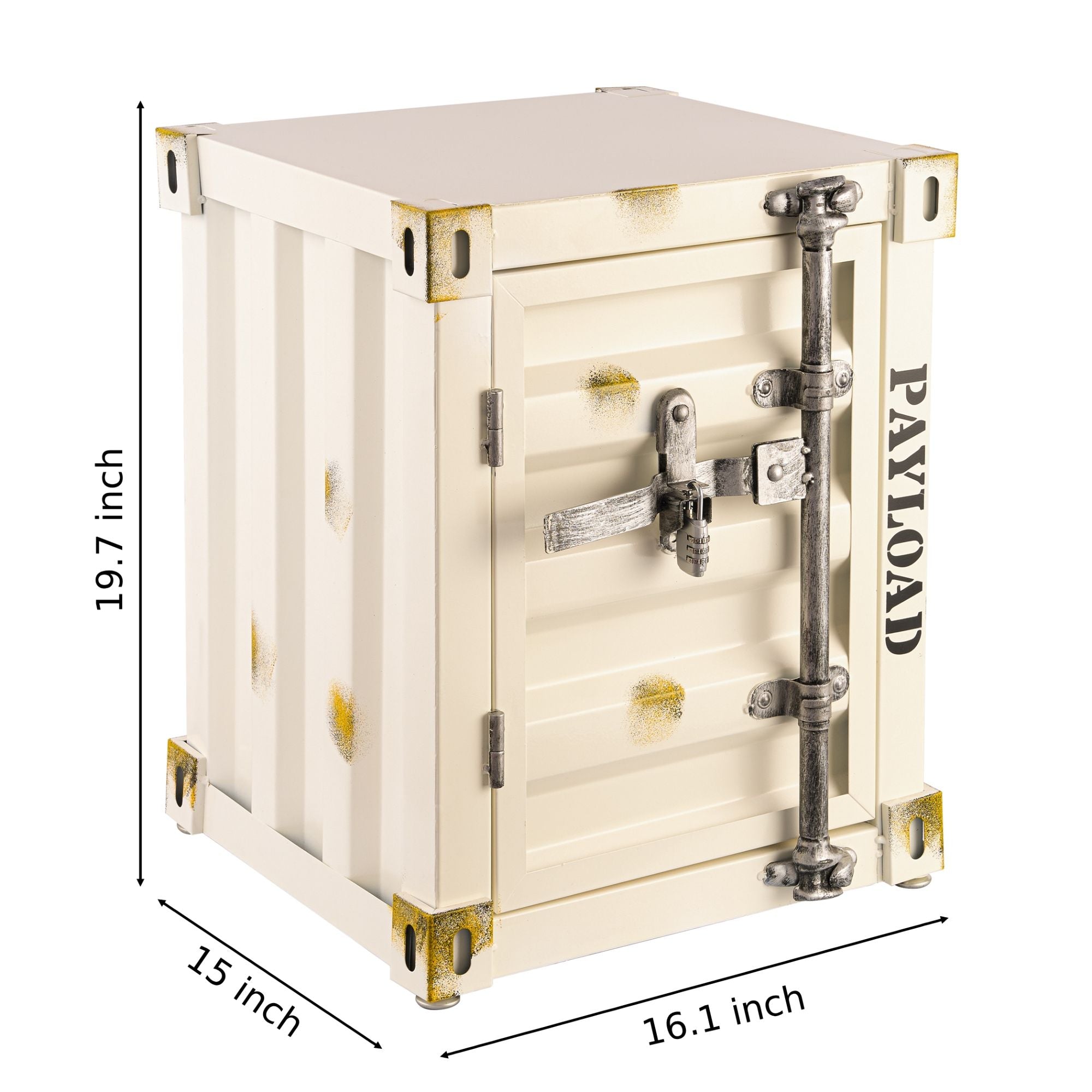 Industrial Style Container Storage Cabinet Side Table