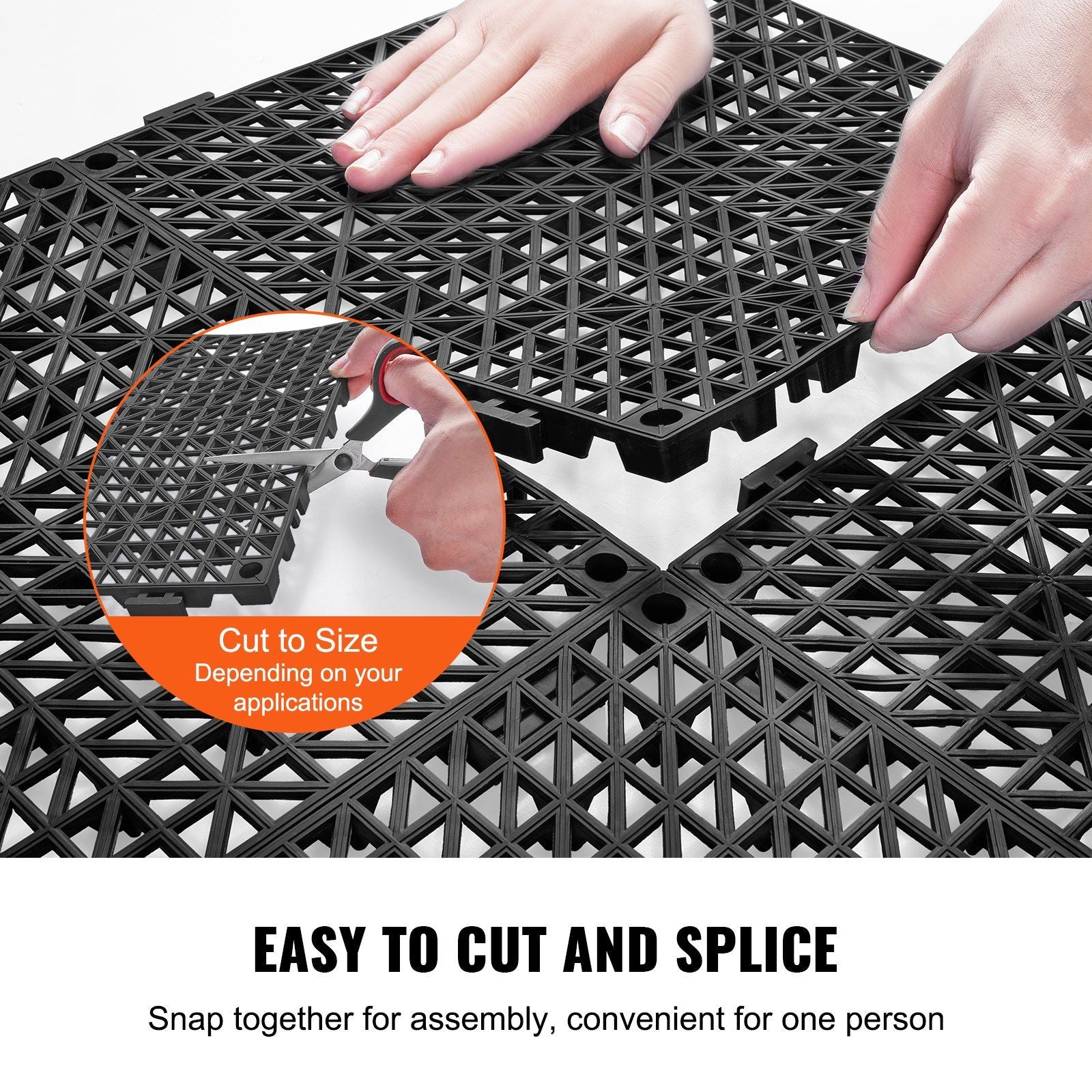VEVOR Interlocking Tile 50PCS Black, Drainage Tiles 12