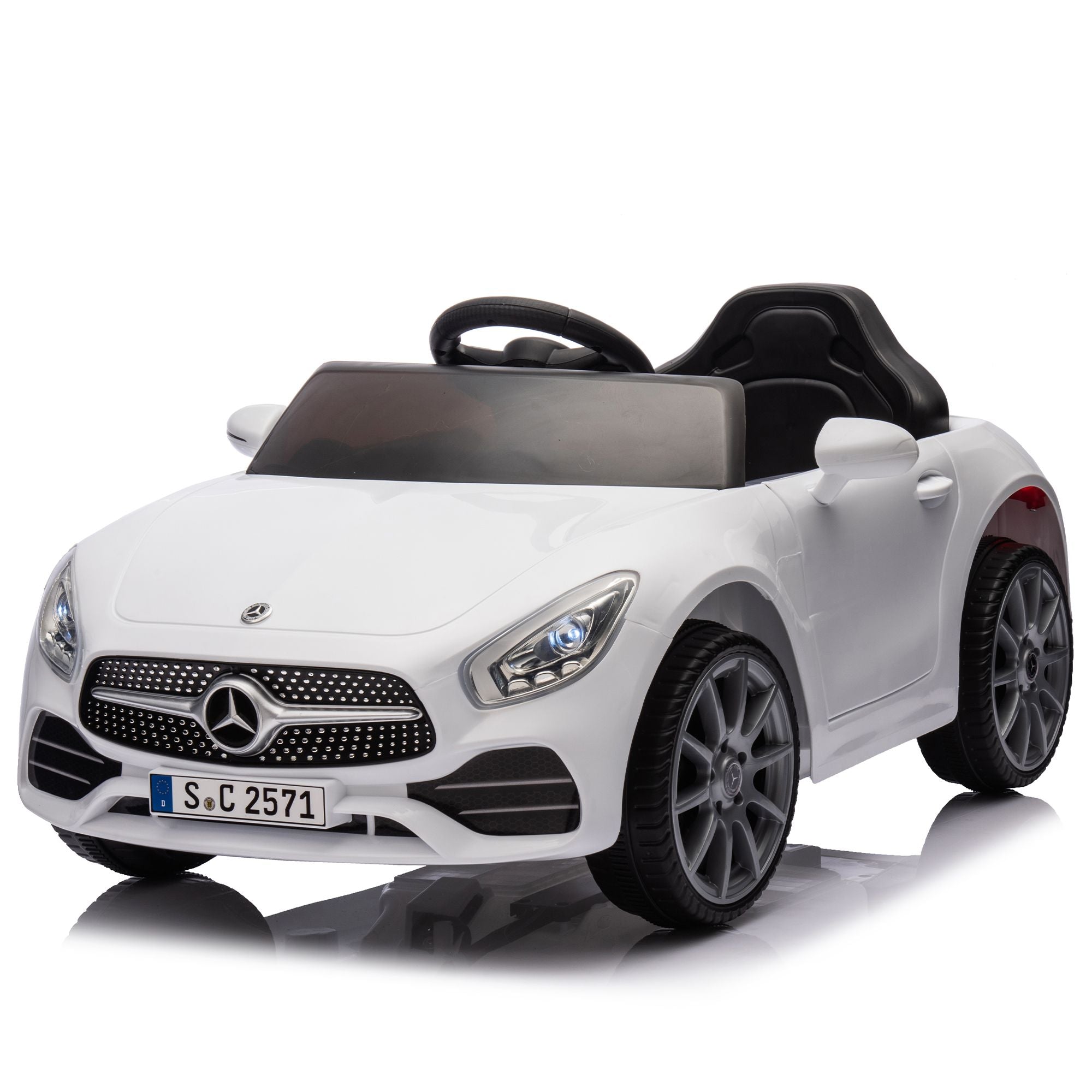 Licensed Mercedes-Benz CLS 350,12V Kids Ride On Toy Car w/Parents Control,2wd,Four-wheel suspension,Music,Bluetooth,LED Light,USB,Power display,Volume adjustment,Speeds 1.24-3.11MPH for Kids Aged 2-4.