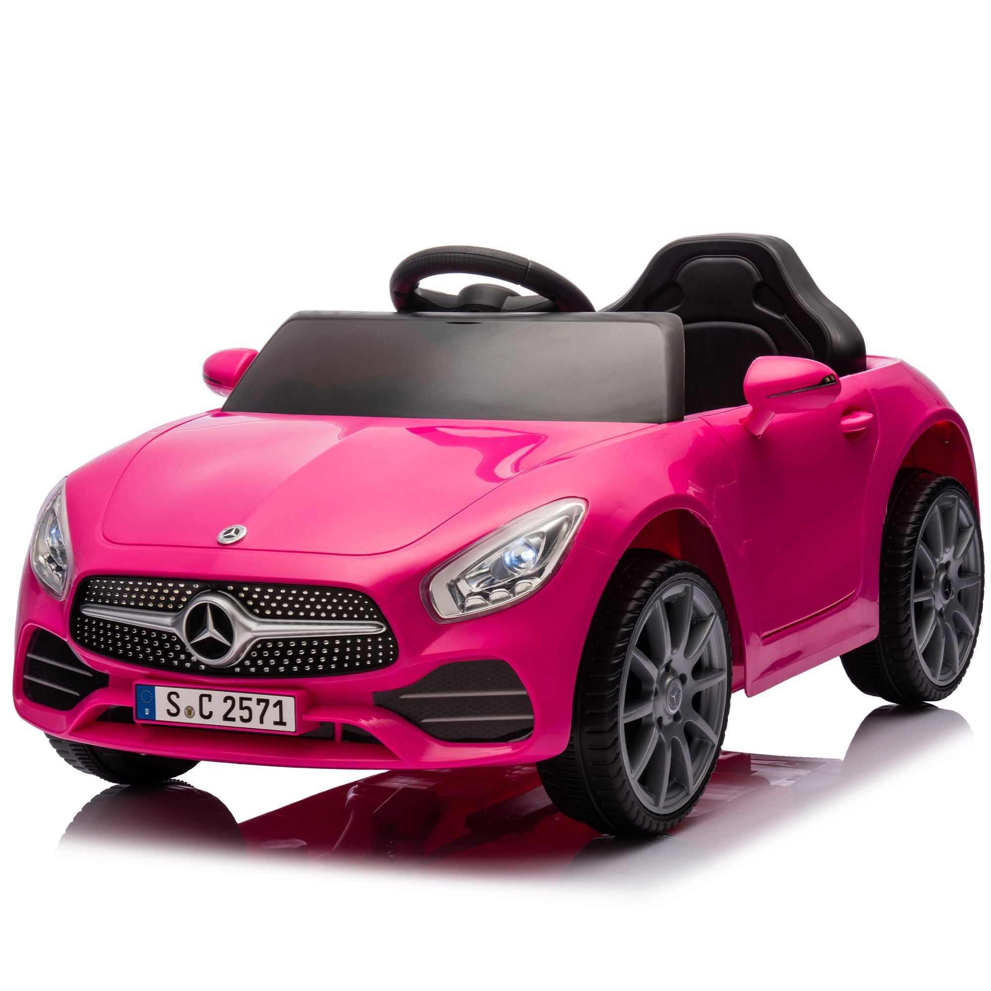 Licensed Mercedes-Benz CLS 350,12V Kids Ride On Toy Car w/Parents Control,2wd,Four-wheel suspension,Music,Bluetooth,LED Light,USB,Power display,Volume adjustment,Speeds 1.24-3.11MPH for Kids Aged 2-4.