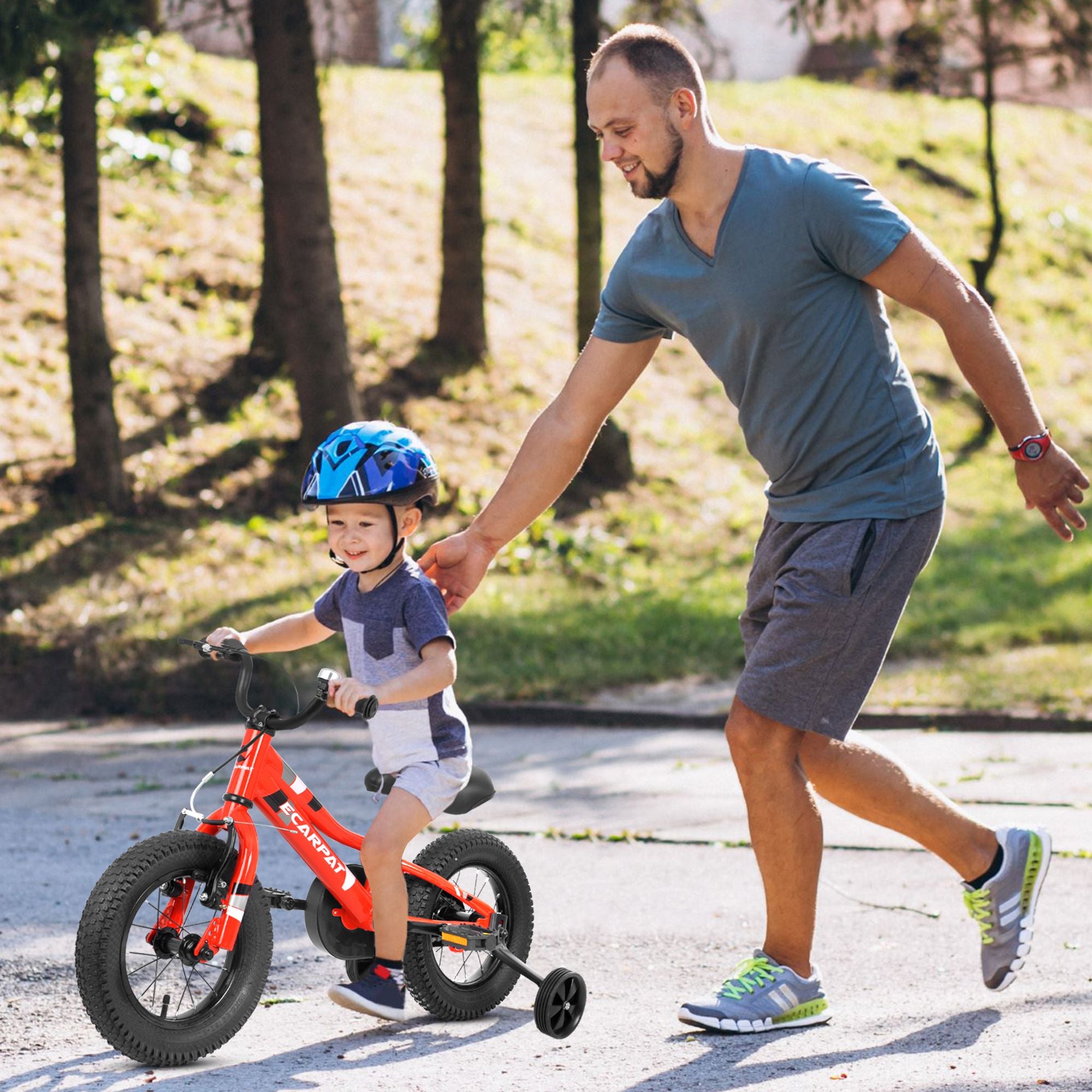 A16117 Kids' Bike 16 Inch Wheels, 1-Speed Boys Girls Child Bicycles For 3-4Years, With Removable Training Wheels Baby Toys, Front V Brake, Rear Holding Brake
