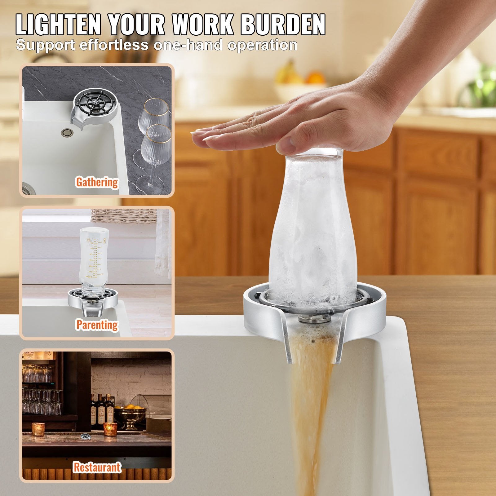 VEVOR Glass Rinser Faucet Cup Washer