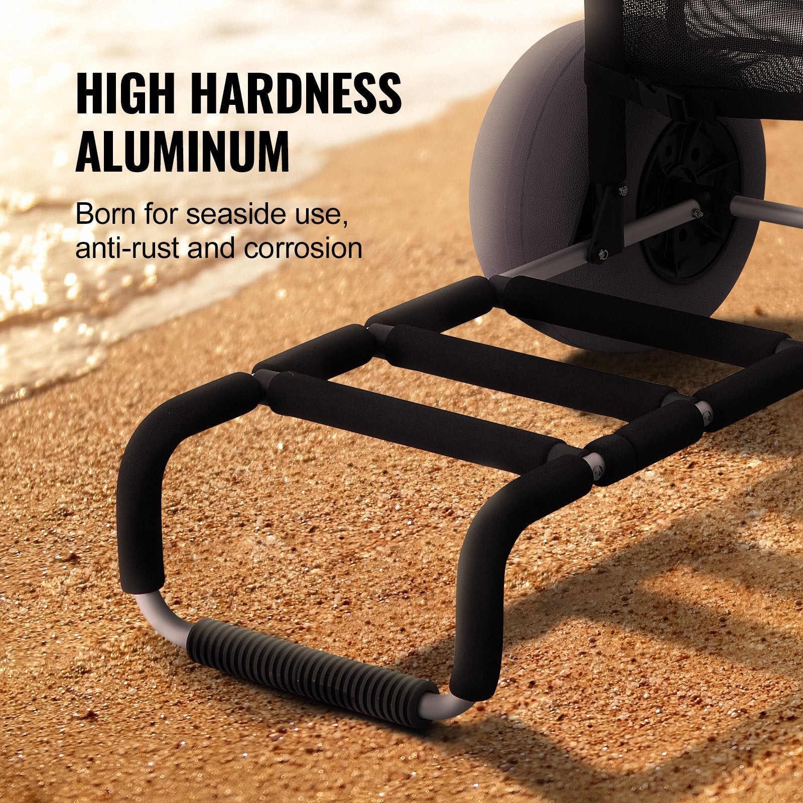 VEVOR Beach Carts for Sand Aviation Aluminum Cart for Picnic