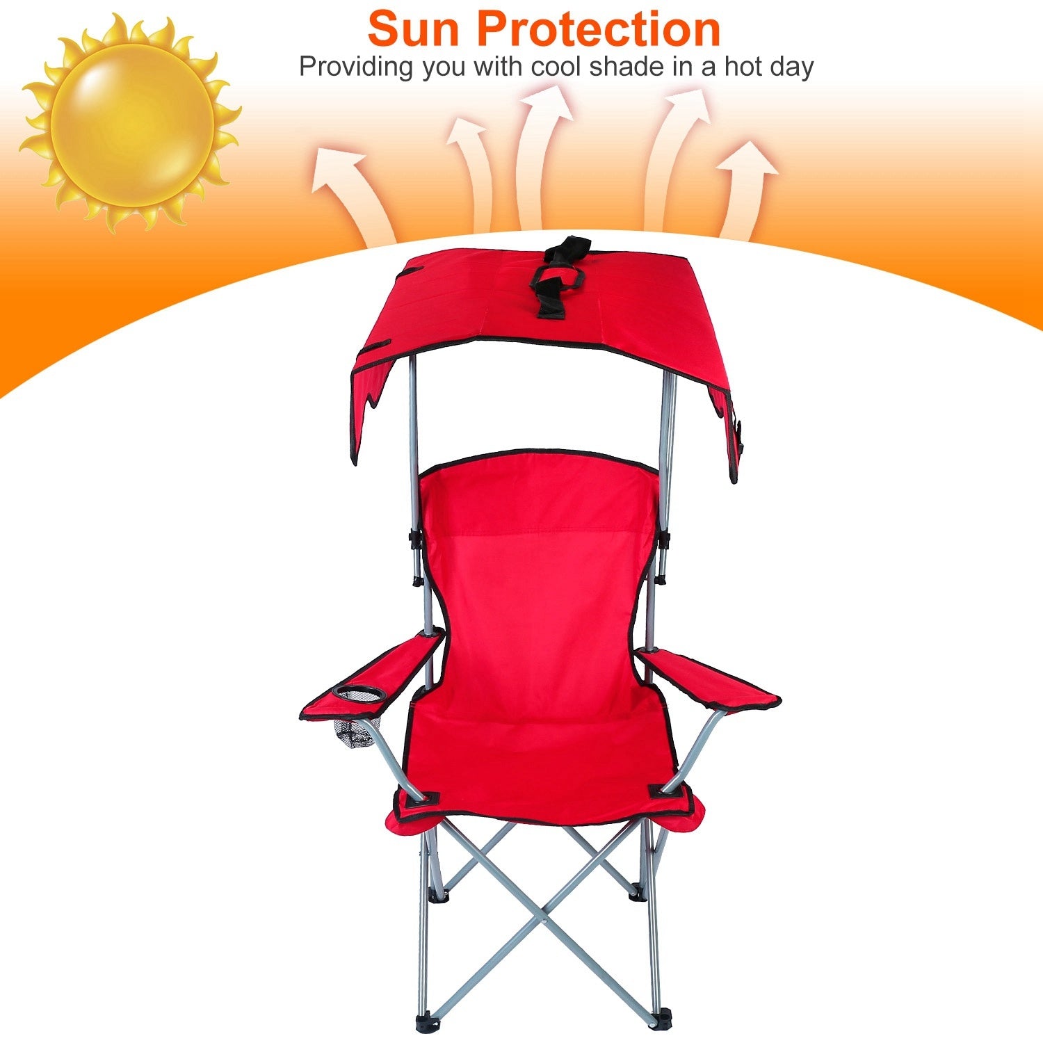 Foldable Beach Canopy Lawn Chair