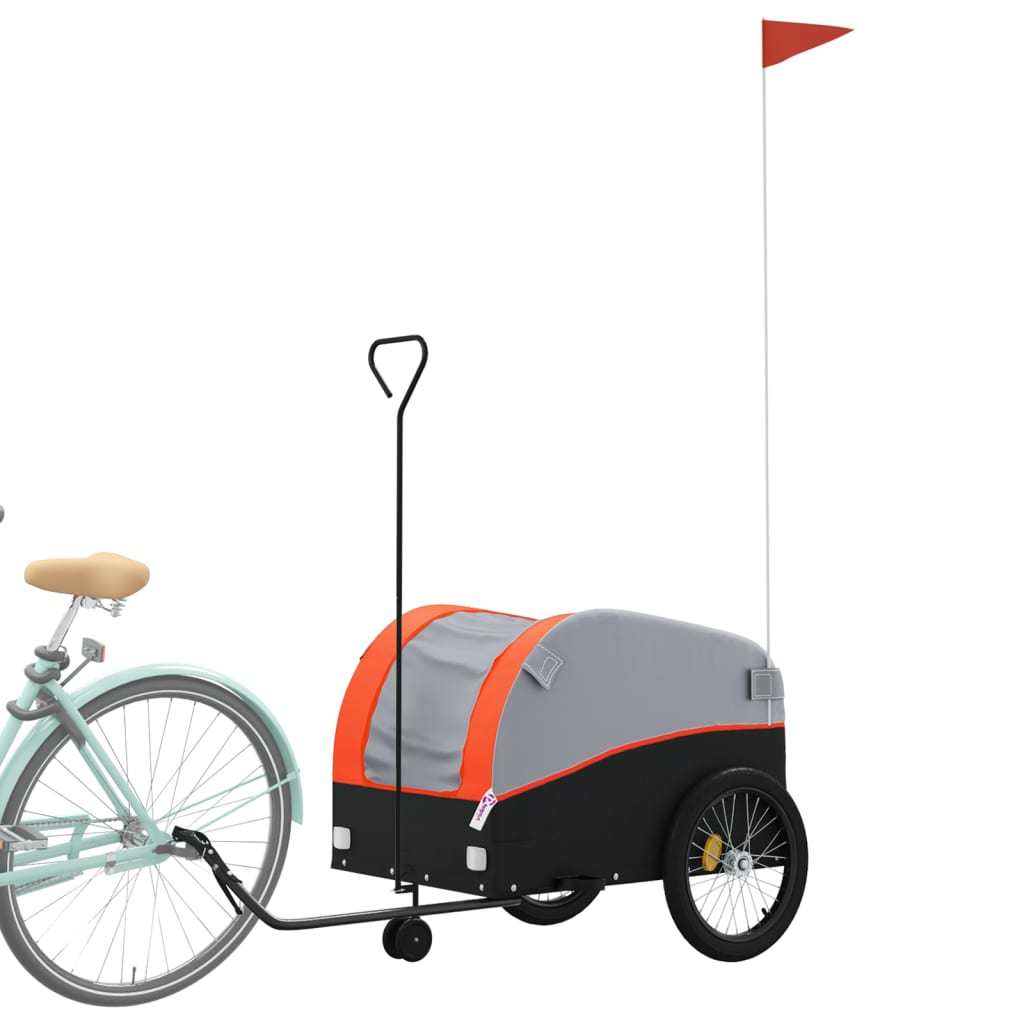 Bike Trailer Black and Orange 99.2 lb Iron