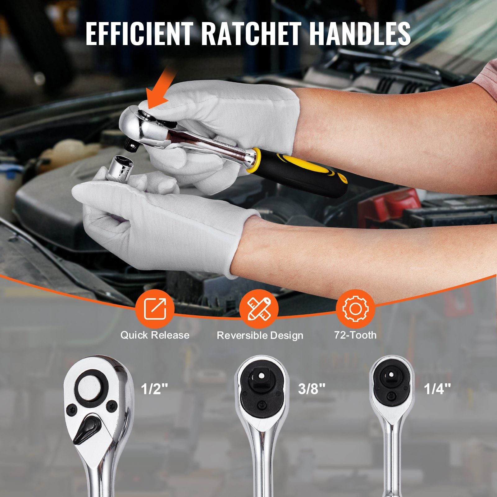 121-Piece Mechanics Tool Set 1/4