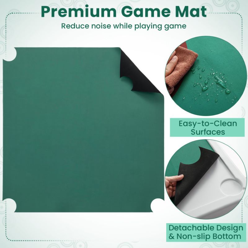 Folding Mahjong Table with Cup Holders for Game Room