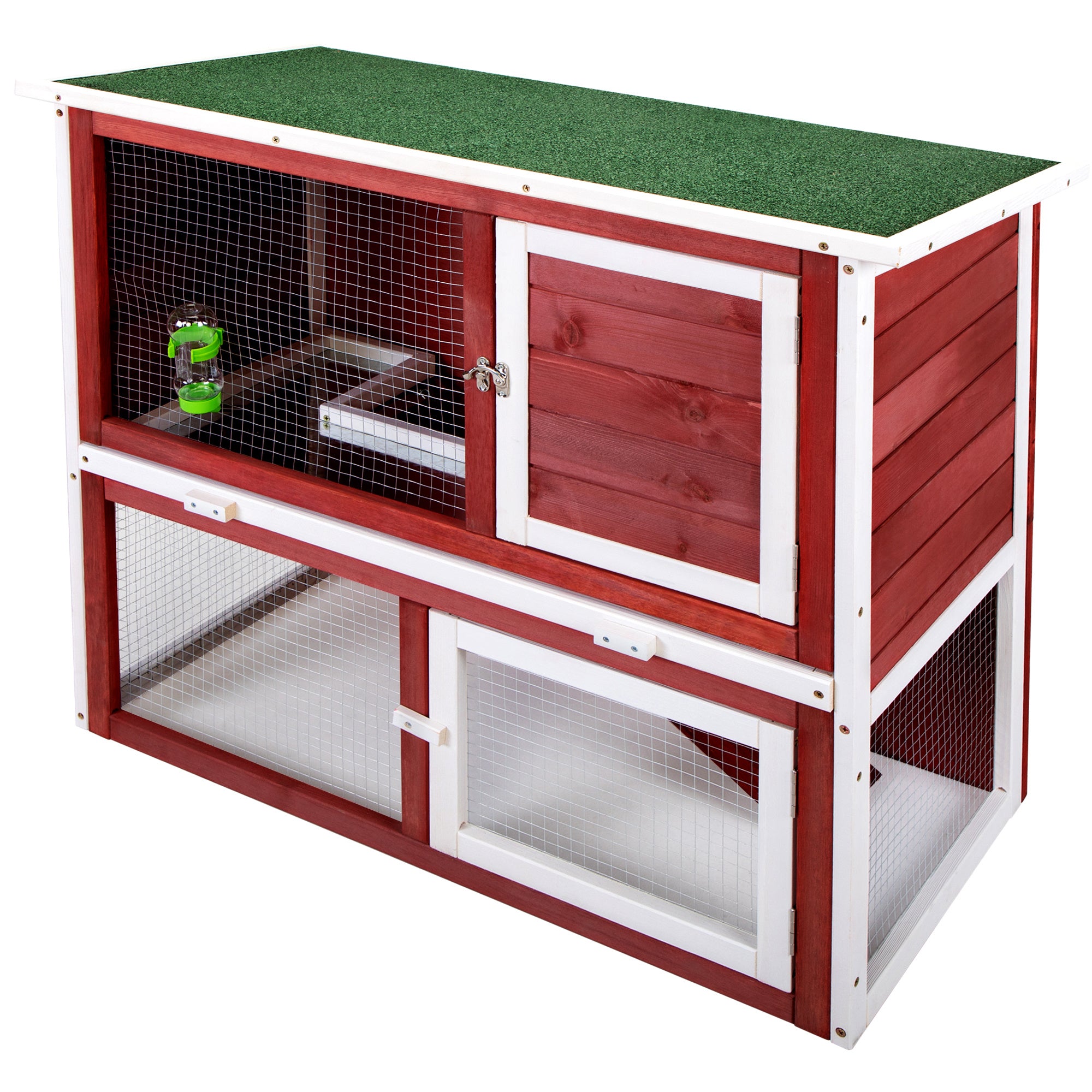 Wooden Rabbit Hutch with Pull Out Tray