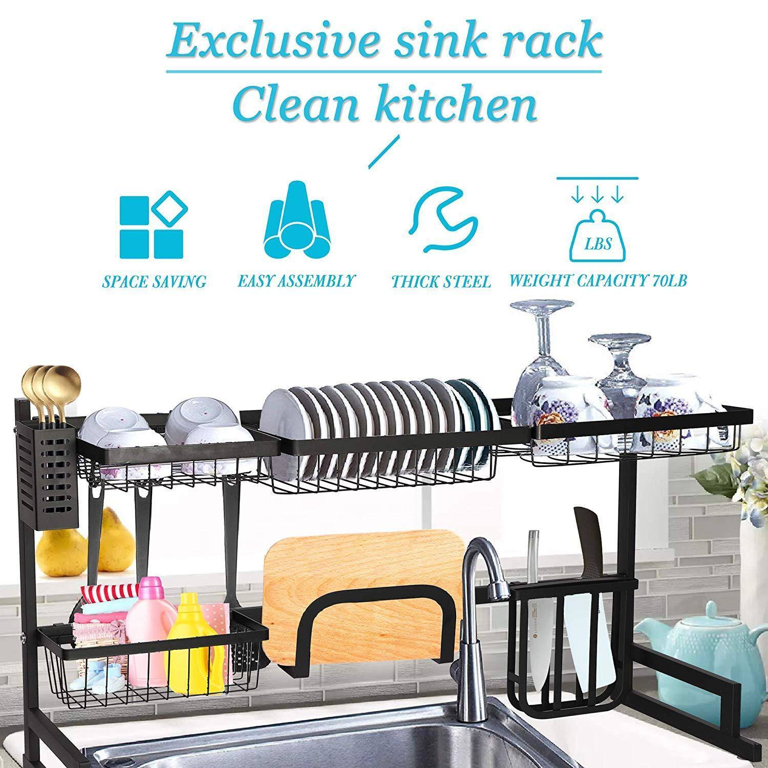 Multifunctional Dish Rack Kitchen Stainless Steel