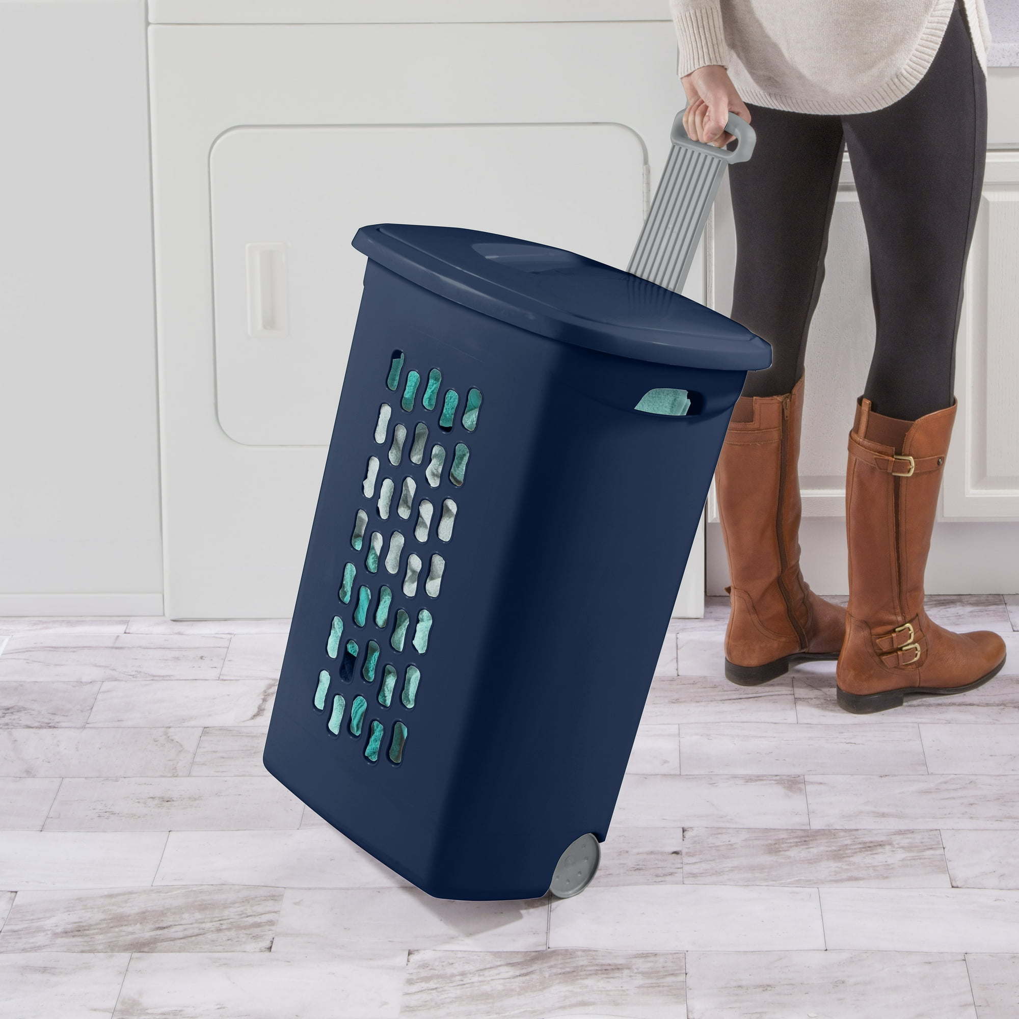 Wheeled Laundry Hamper Plastic