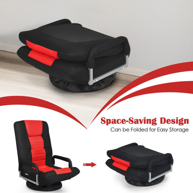Gaming Floor Chair with Foldable Adjustable Backrest