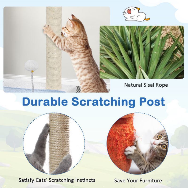 Cat Tower with Sisal Covered Scratching Posts