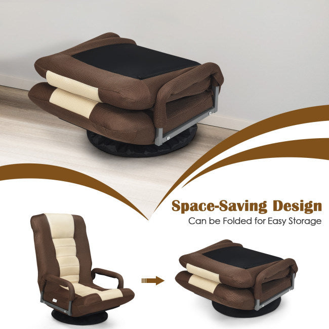 Gaming Floor Chair with Foldable Adjustable Backrest
