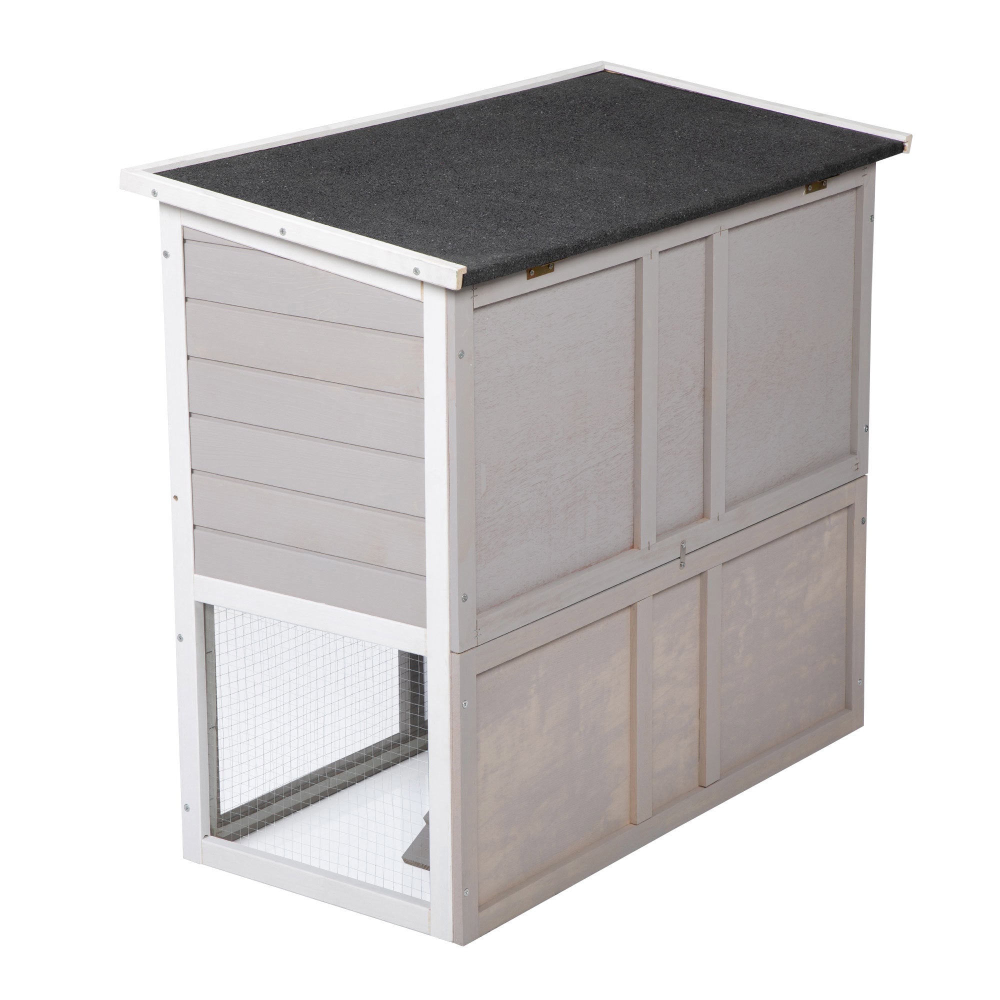 Wooden Rabbit Hutch with Pull Out Tray
