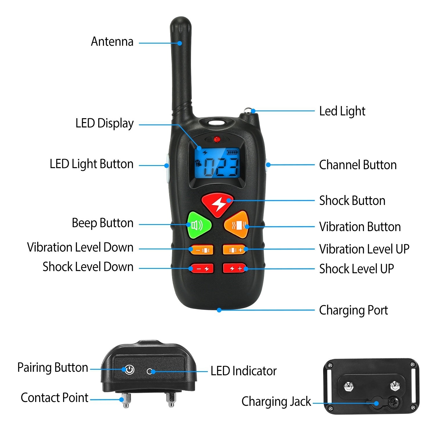 Waterproof Dog Training Collar Remote Control