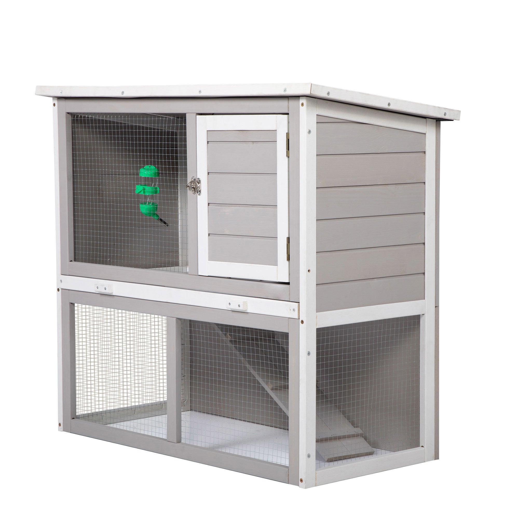 Wooden Rabbit Hutch with Pull Out Tray