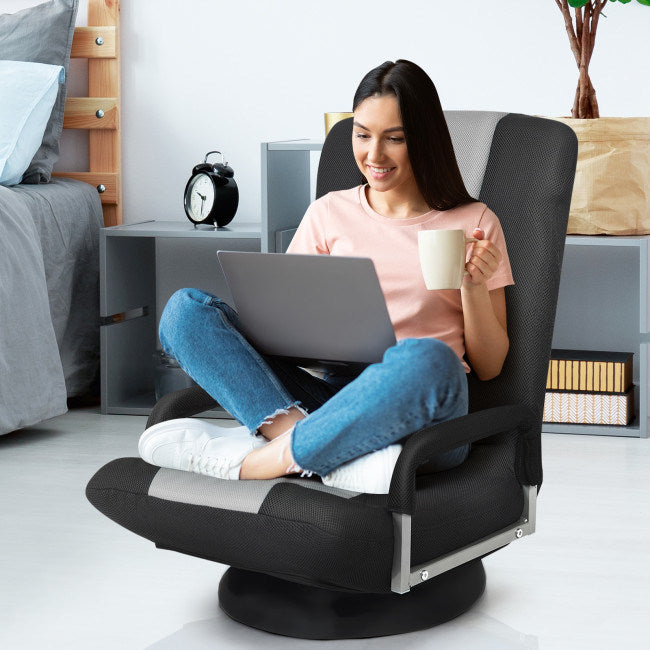 Gaming Floor Chair with Foldable Adjustable Backrest