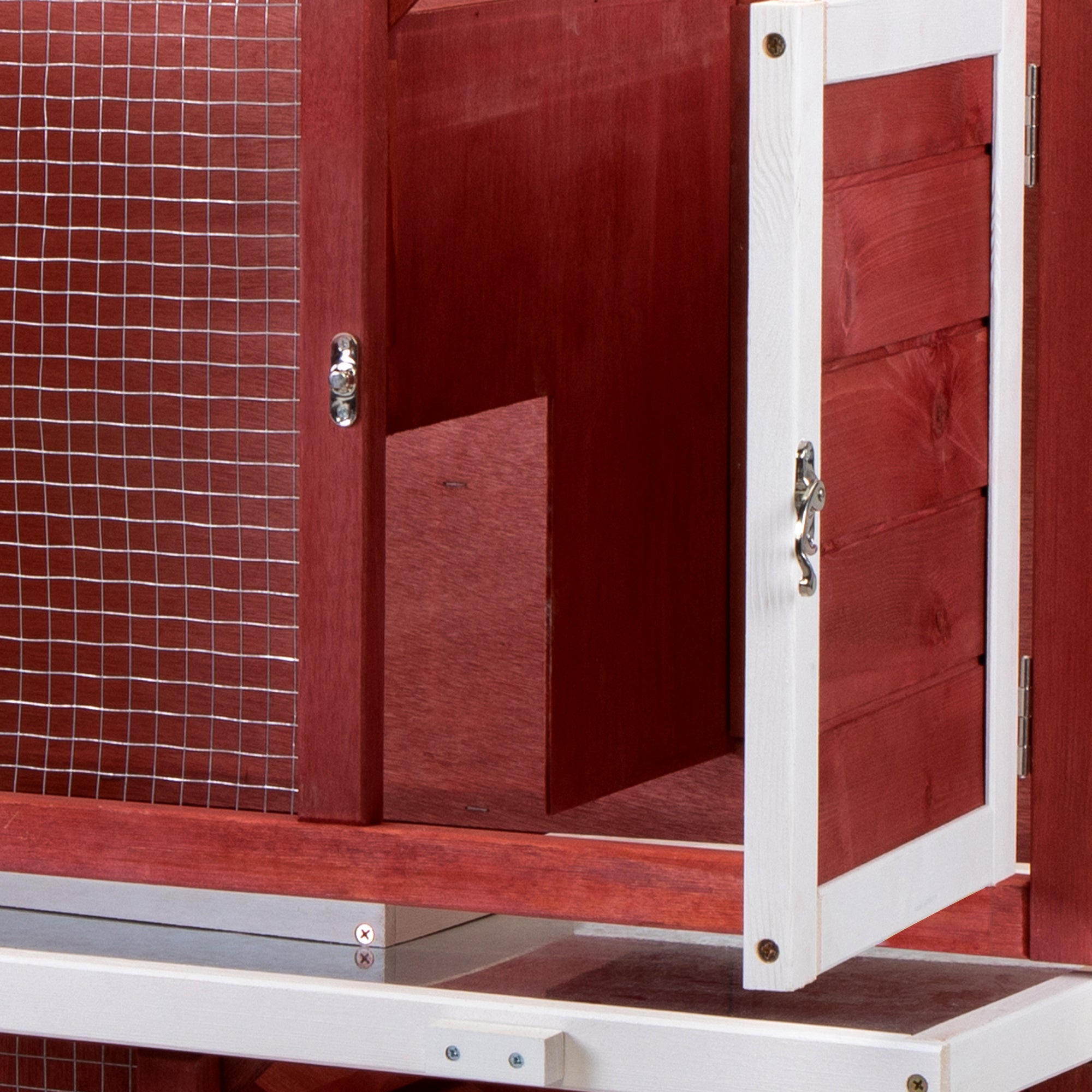 Wooden Rabbit Hutch with Pull Out Tray