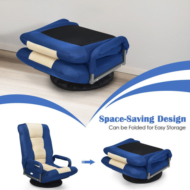 Gaming Floor Chair with Foldable Adjustable Backrest