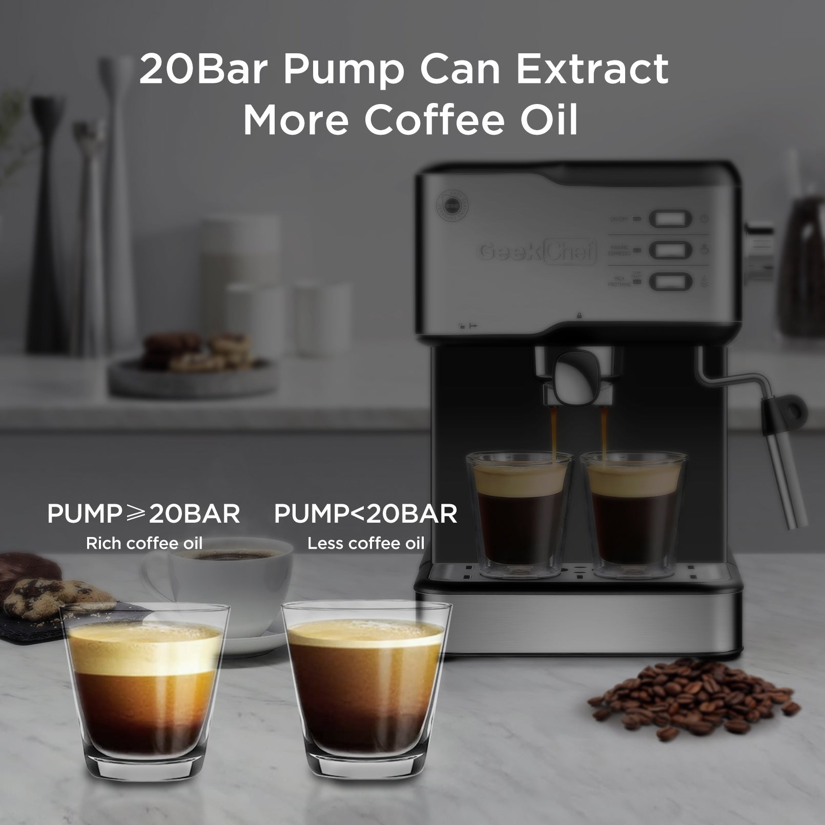 Pump Coffee Machine Compatible with POD capsules