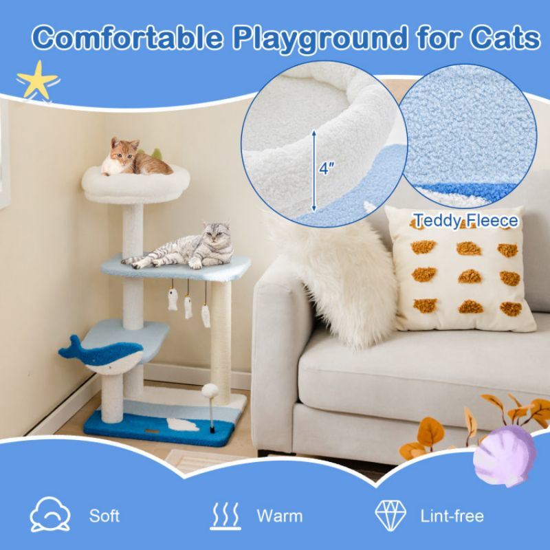 Cat Tower with Sisal Covered Scratching Posts