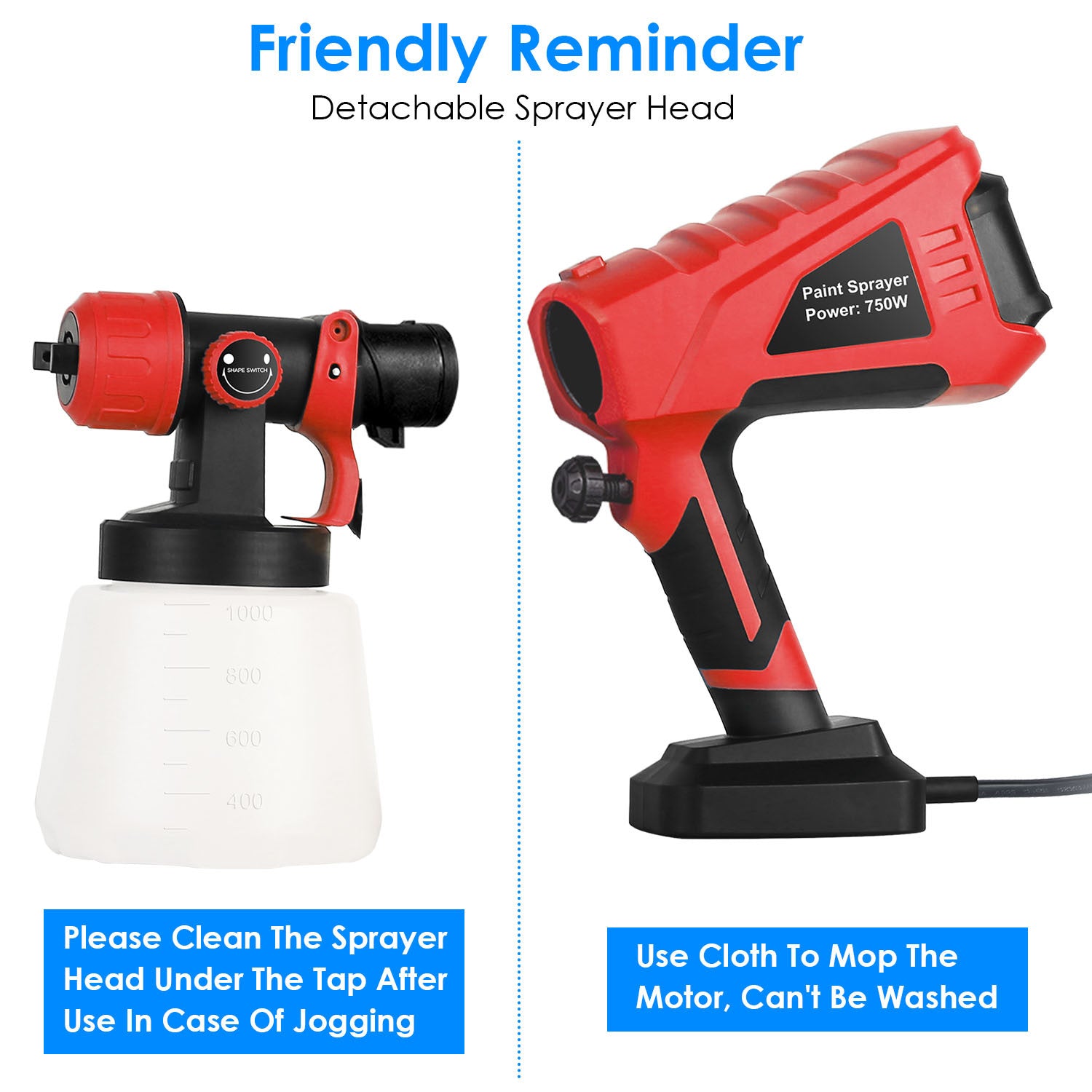 Electric Paint Sprayer Spray Gun For Fences Brick Walls