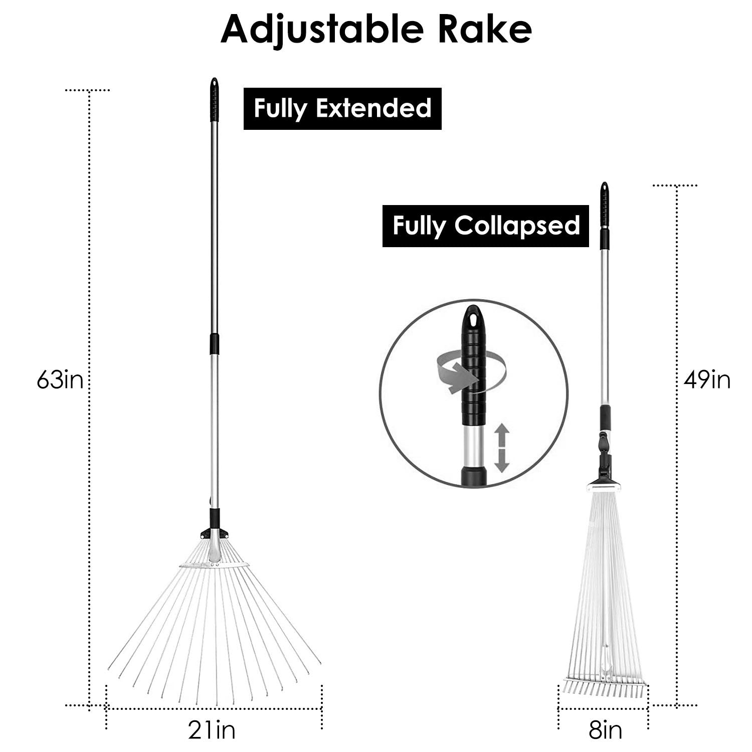 Lawn Yard Garden Leaf Rake