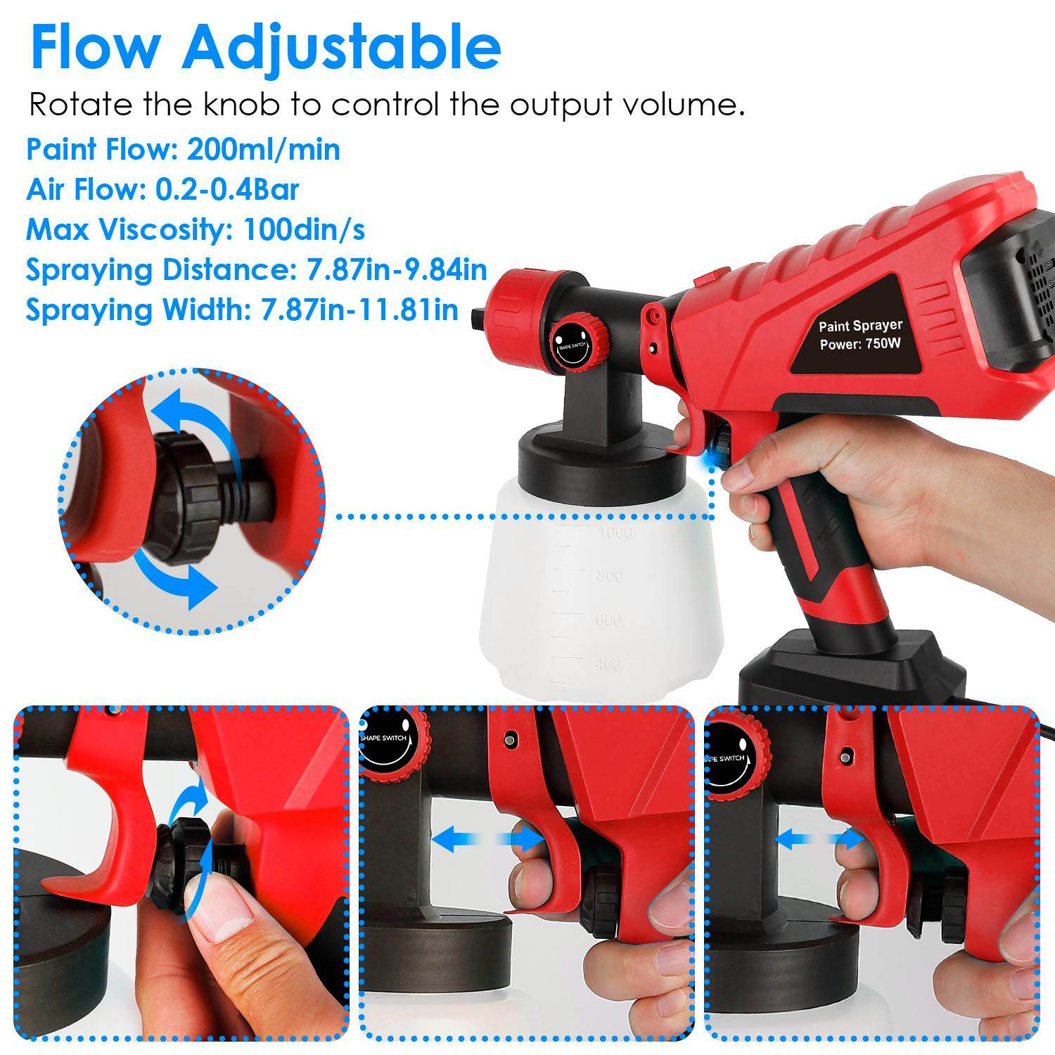 Electric Paint Sprayer Spray Gun For Fences Brick Walls