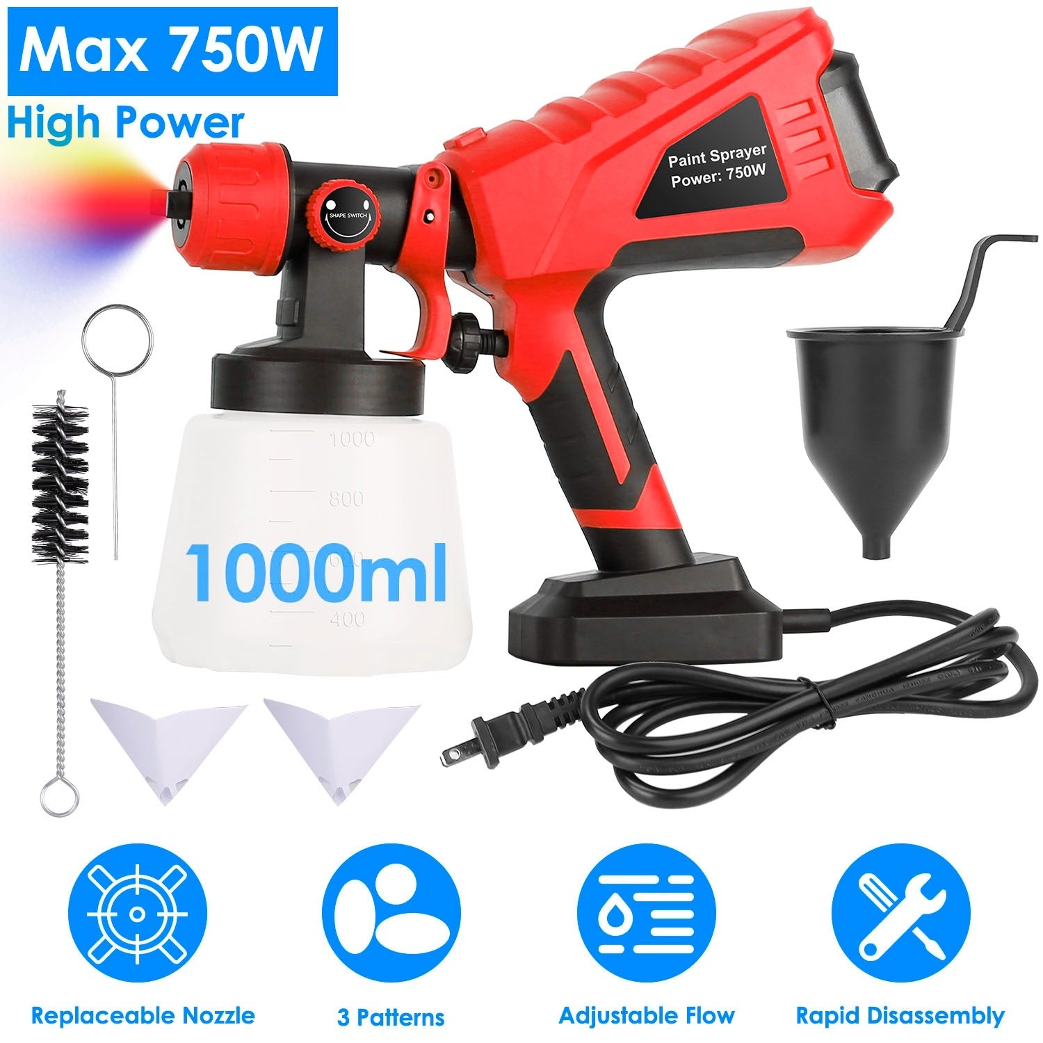 Electric Paint Sprayer Spray Gun For Fences Brick Walls