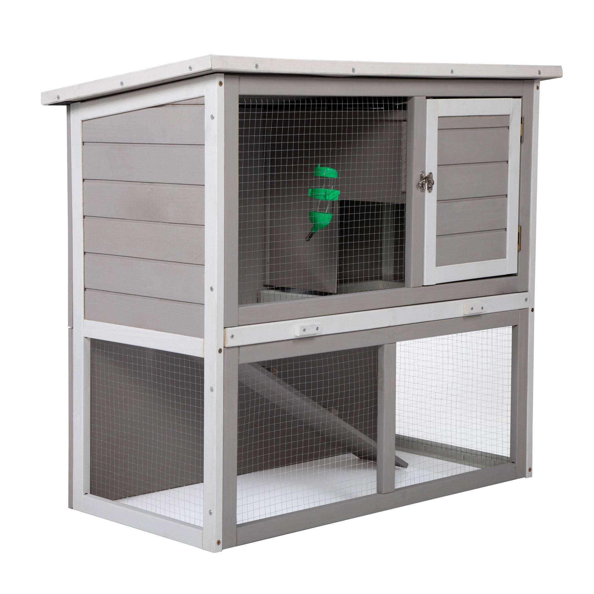 Wooden Rabbit Hutch with Pull Out Tray