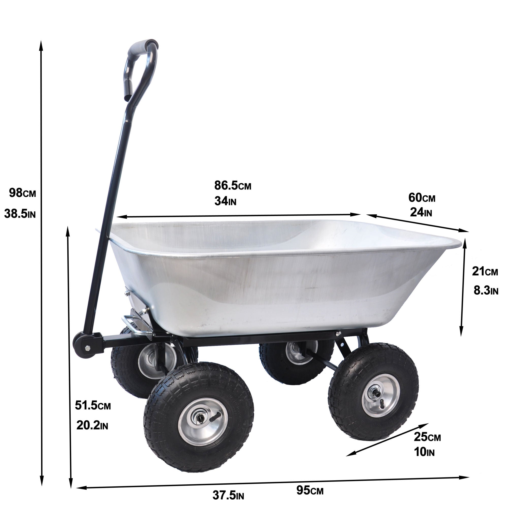 Folding car Poly Garden dump truck with steel frame