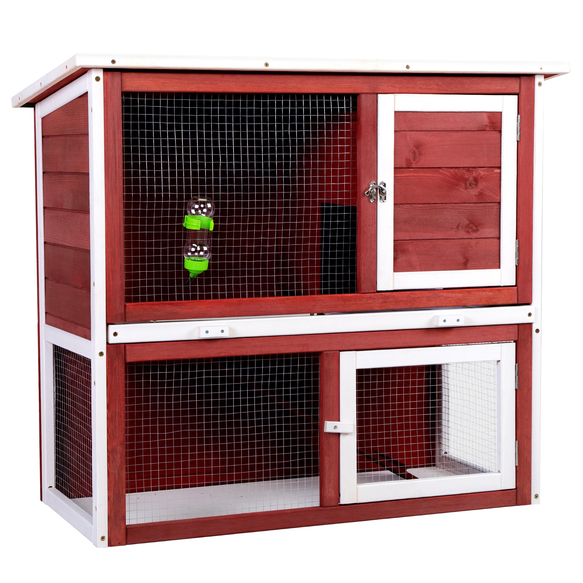 Wooden Rabbit Hutch with Pull Out Tray