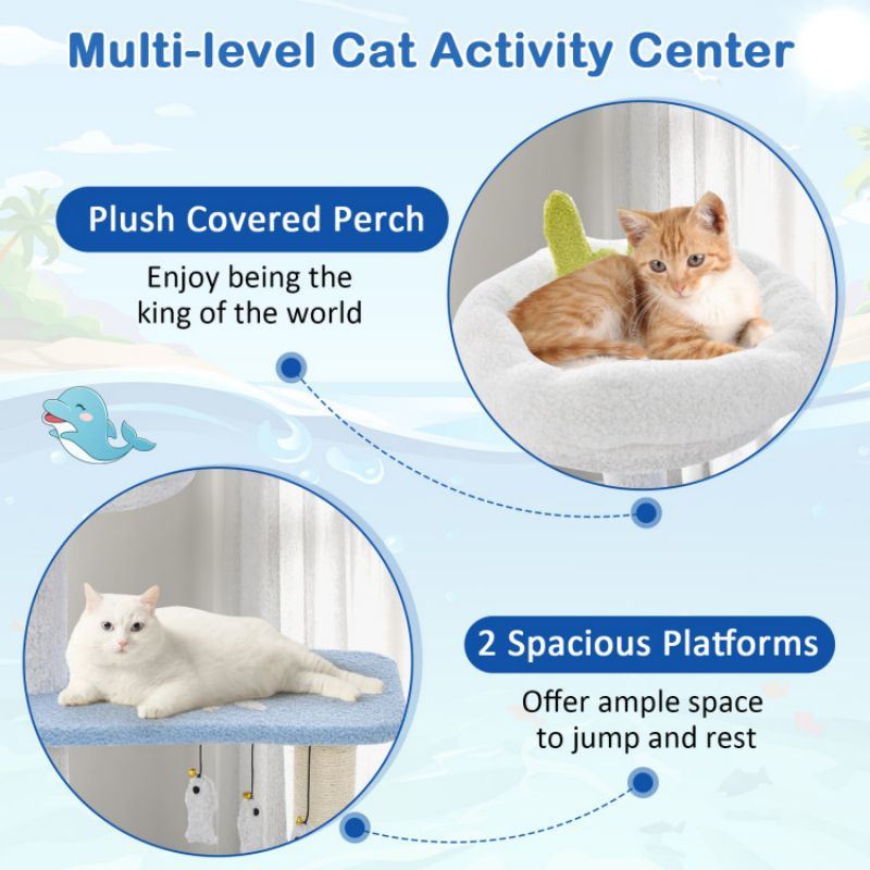Cat Tower with Sisal Covered Scratching Posts