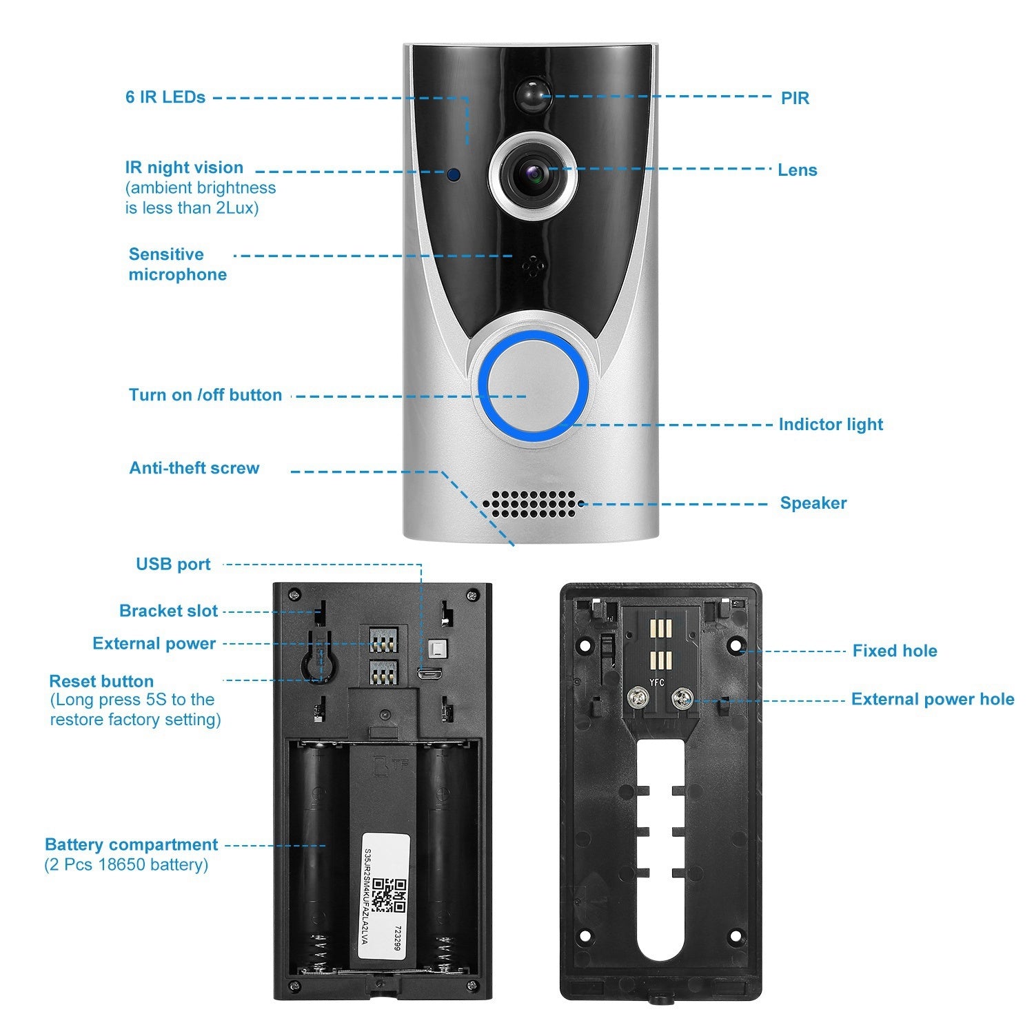 Doorbell Wireless  WiFi Security Camera
