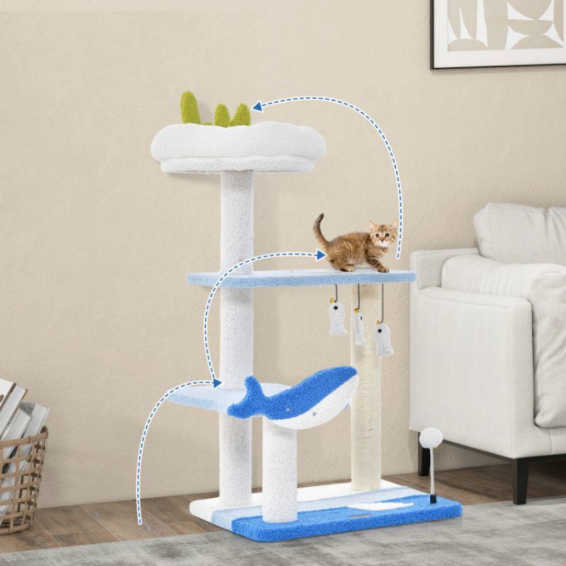 Cat Tower with Sisal Covered Scratching Posts