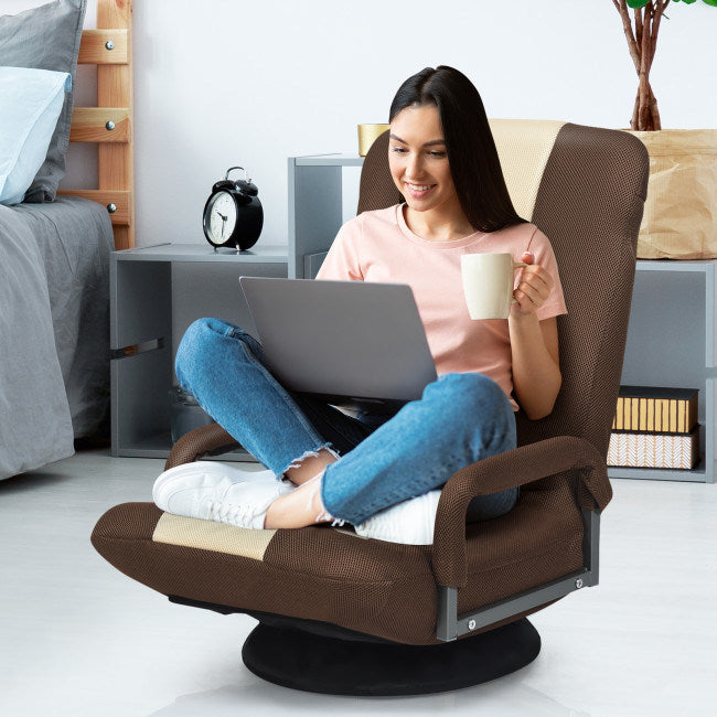 Gaming Floor Chair with Foldable Adjustable Backrest