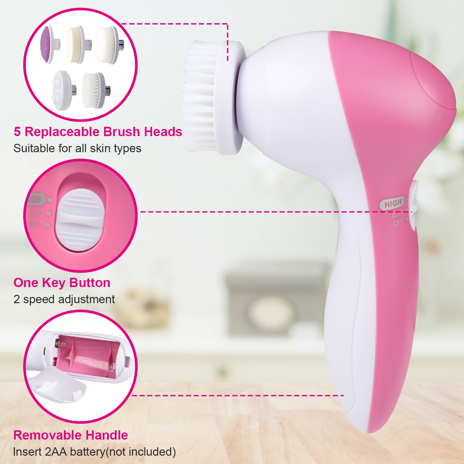 Facial Cleansing Waterproof Face Brush