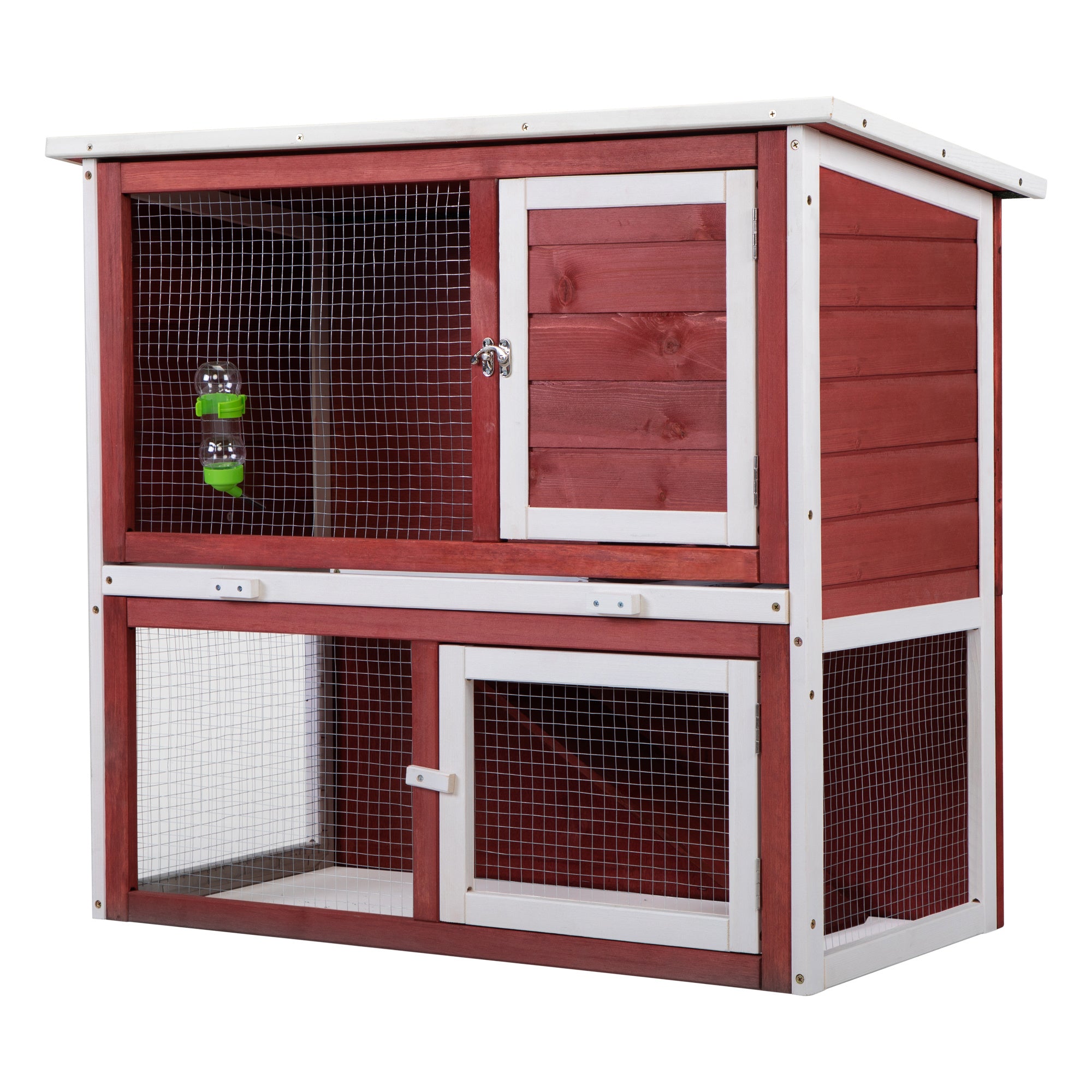 Wooden Rabbit Hutch with Pull Out Tray