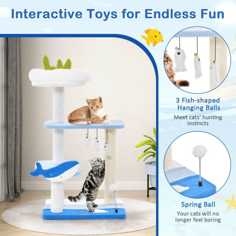 Cat Tower with Sisal Covered Scratching Posts