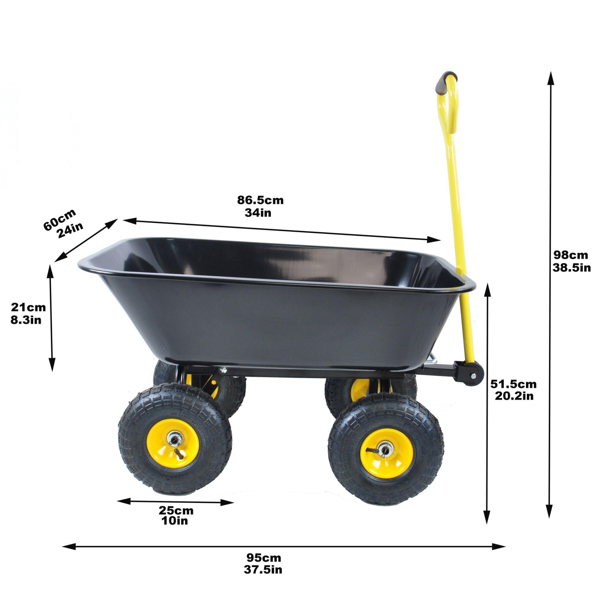 Folding car Poly Garden dump truck with steel frame