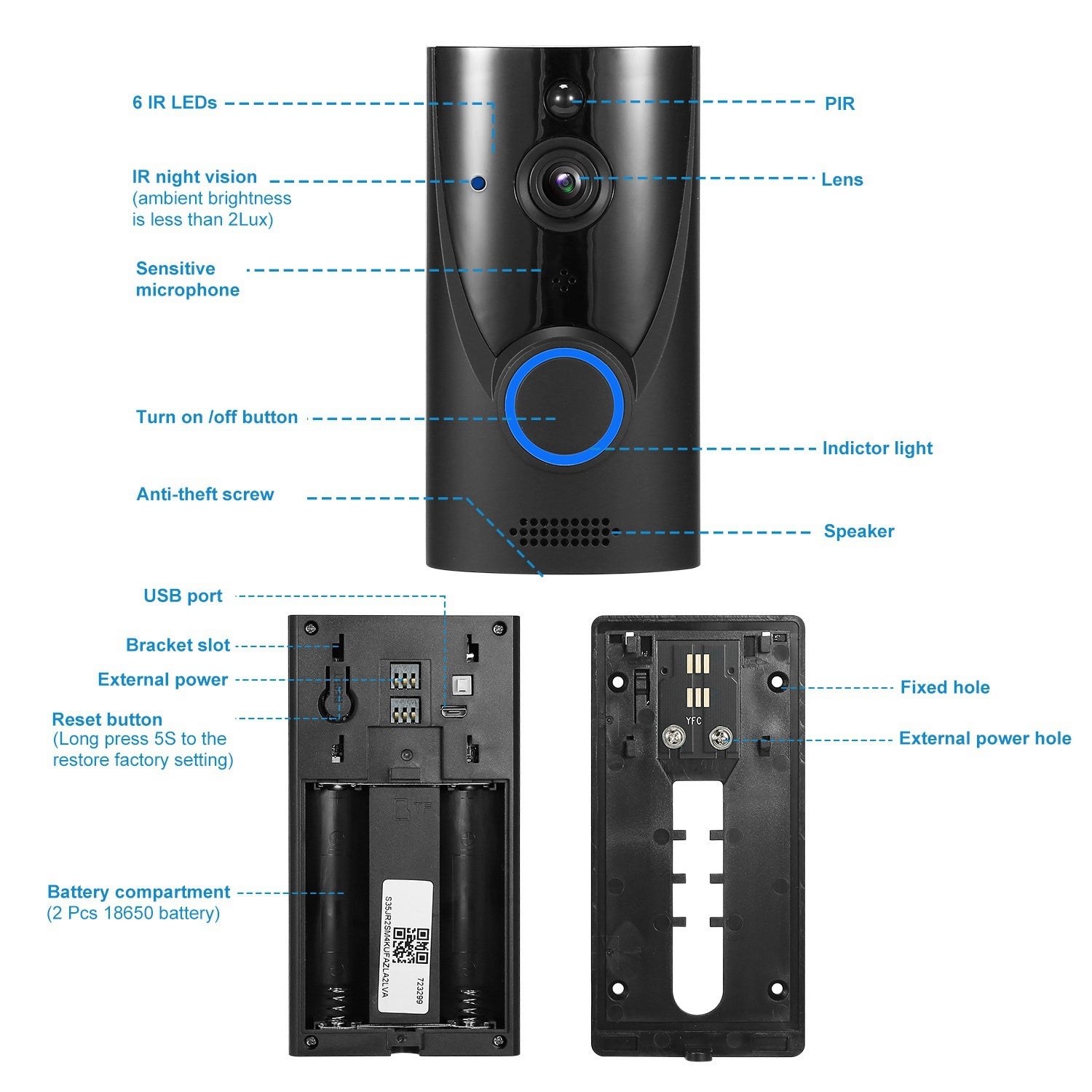 Doorbell Wireless  WiFi Security Camera
