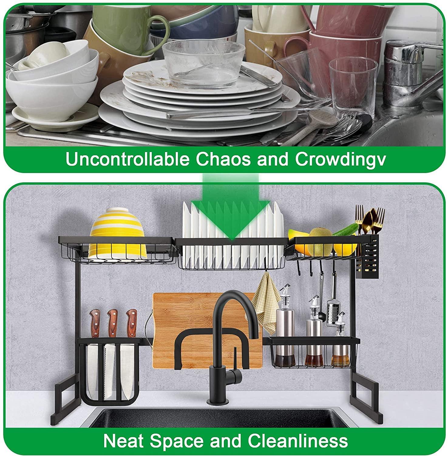 Multifunctional Dish Rack Kitchen Stainless Steel