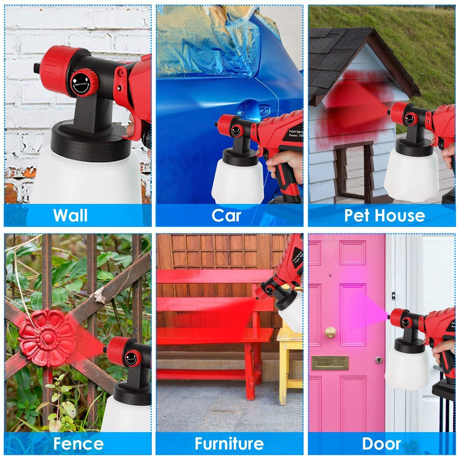 Electric Paint Sprayer Spray Gun For Fences Brick Walls