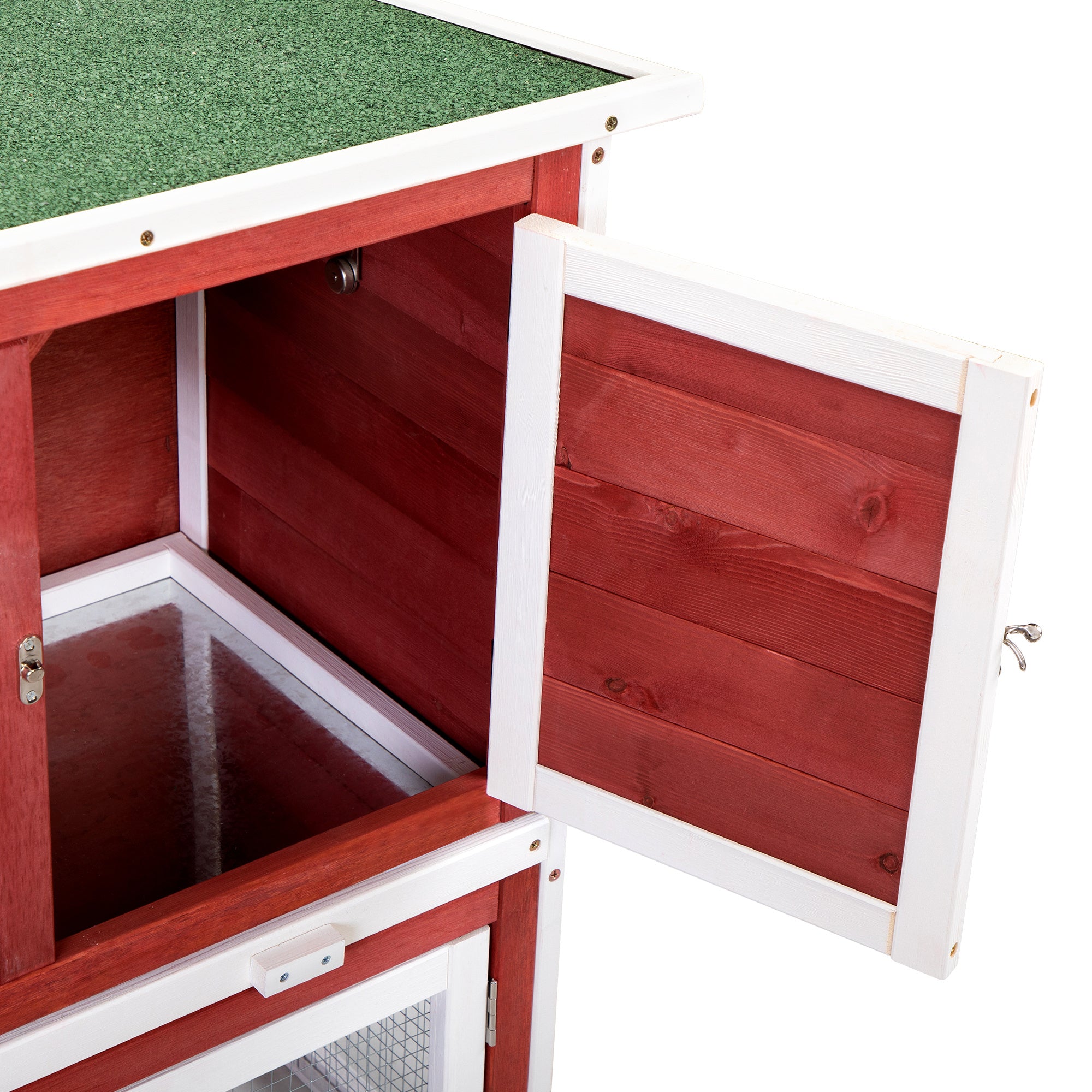 Wooden Rabbit Hutch with Pull Out Tray